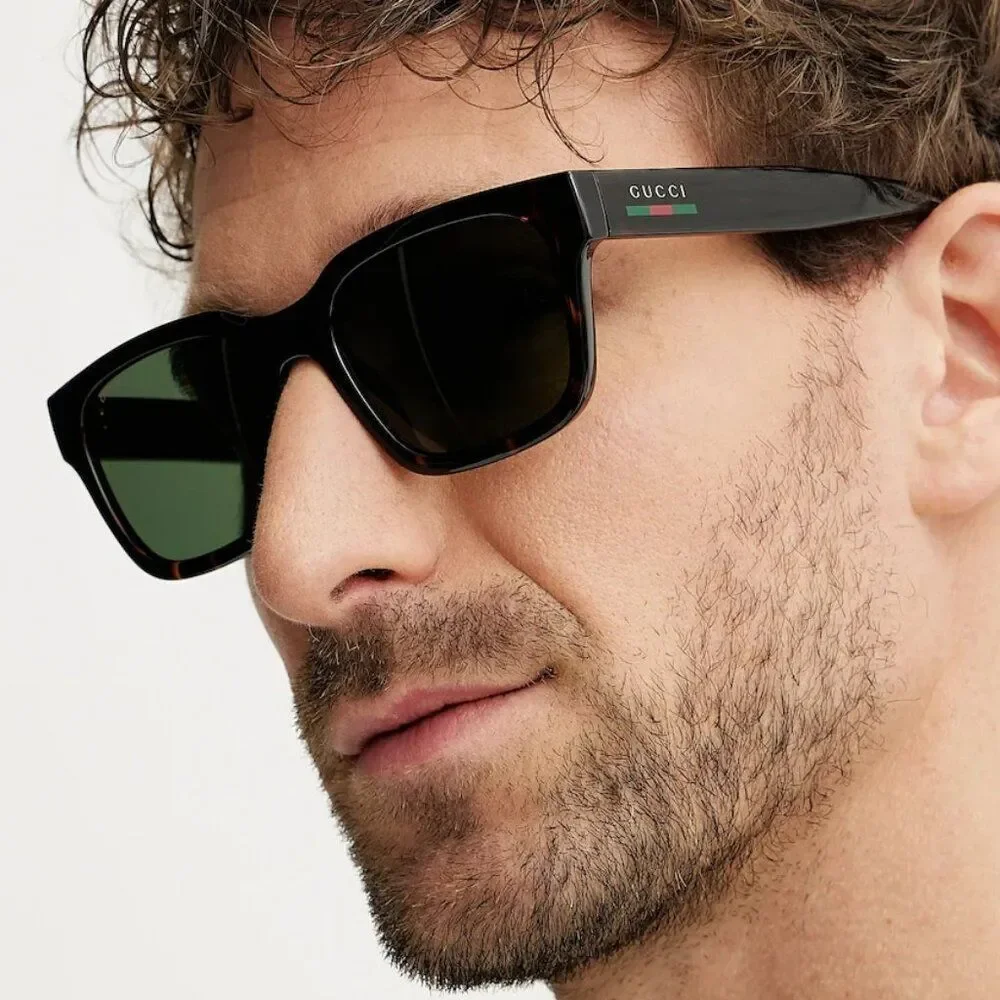Gucci Men Sunglasses Black Grey Square GG1857S 005 NEW AUTHENTIC